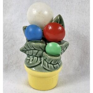 VTG Ceramic Flower Pot Measuring Spoon Holder Kitchy Kitchen 1970s Retro Decor